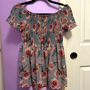 Charlotte Russe Off The Shoulder Floral Blouse